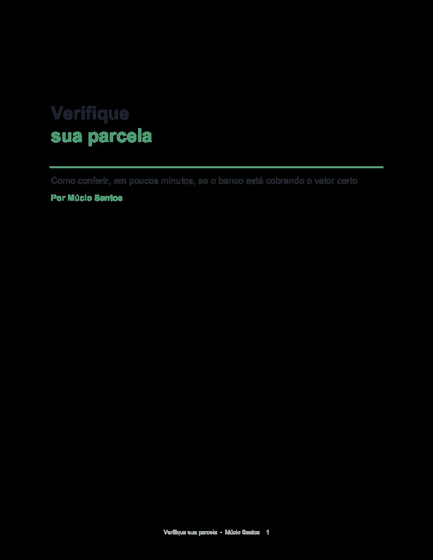 Capa do e-book Verifique sua Parcela, por Múcio Santos